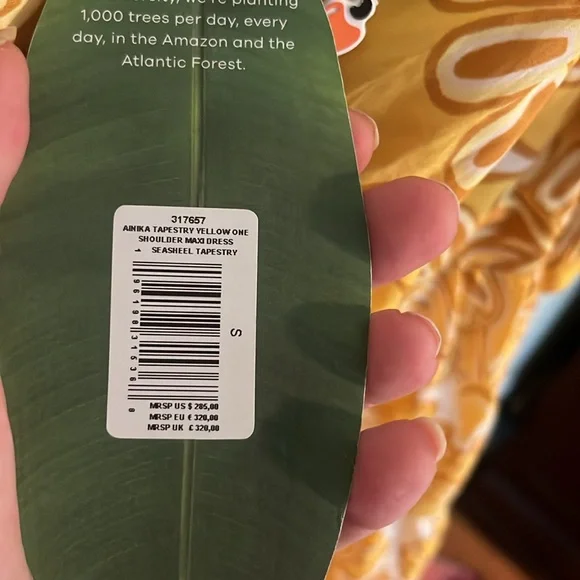 ‼️LAST CHANCE - Farm Rio Ainika tapestry yellow one shoulder maxi dress - Picture 7 of 10